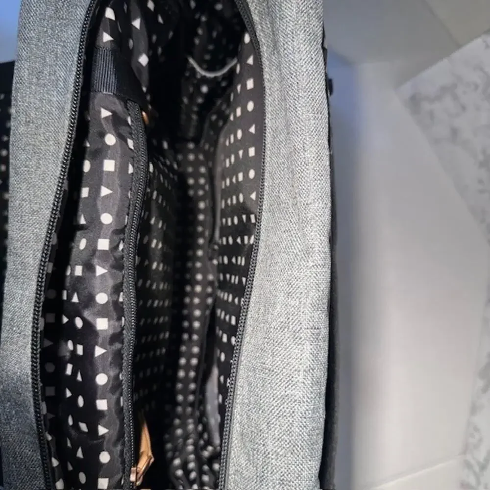 Petunia Pickle Bottom Boxy Diaper Bag Black Gray Caramel Backpack Messenger